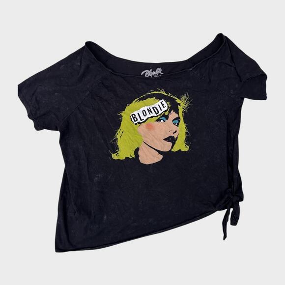 Blondie by Goodie Two Shoes Sleeves Black Graphic T-Shirt Rock Band Tee - Picture 1 of 7